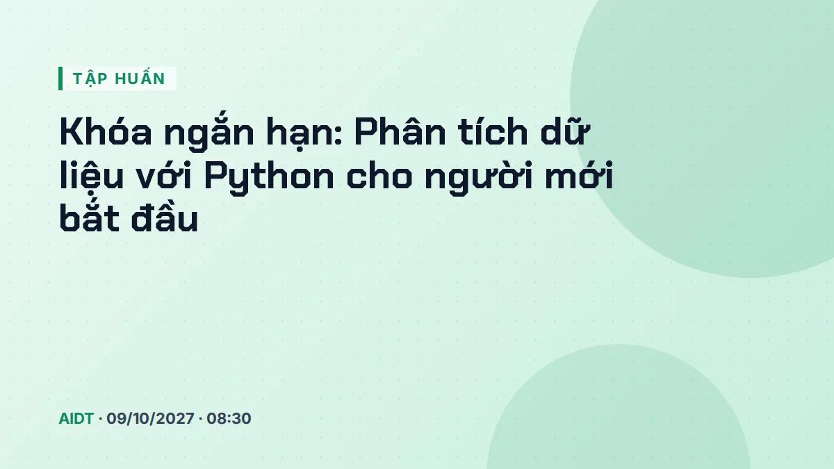 Short Course: Data Analysis with Python for Beginners